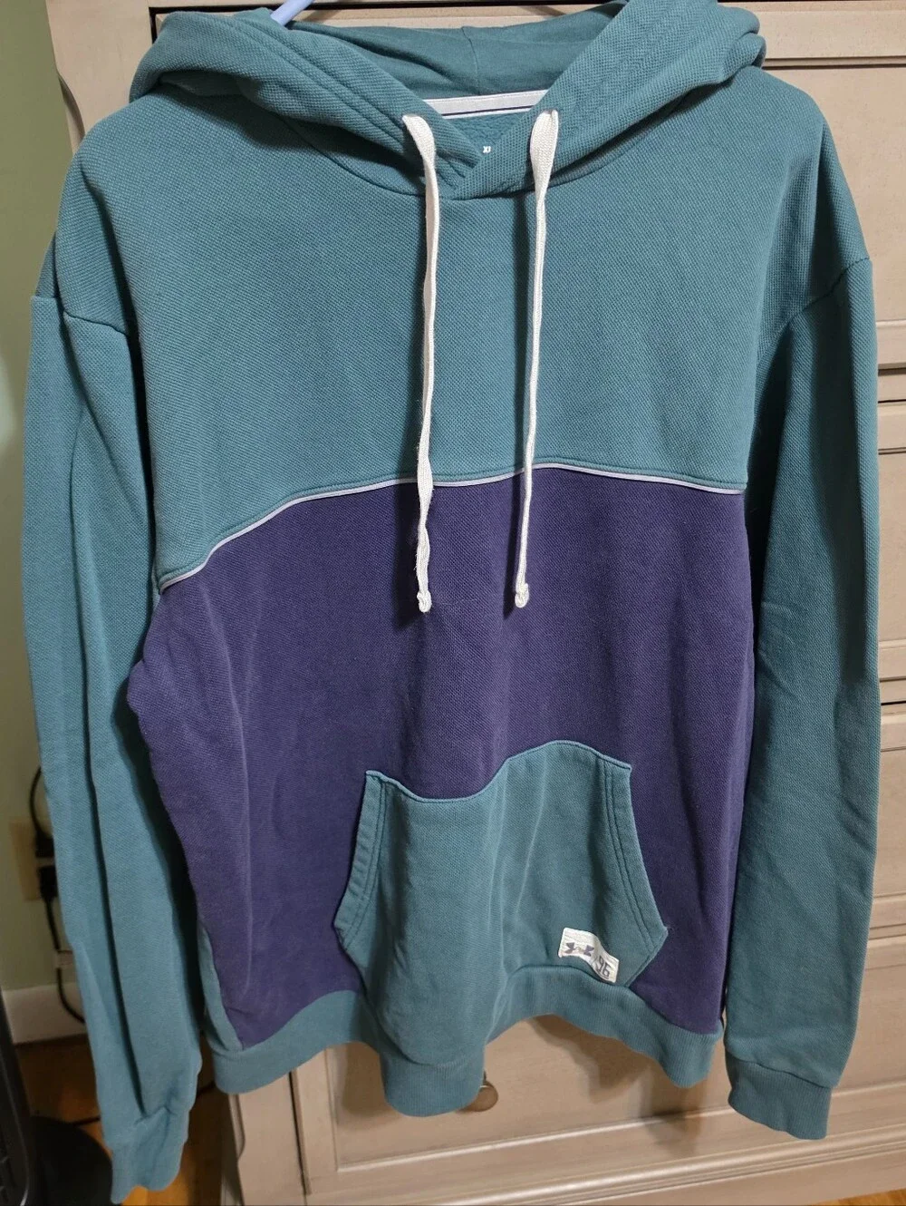 Under Armour Teal and Navy Colorblock Hooded Pullover